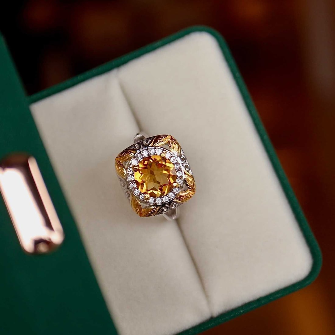 Sterling Silver Natural Citrine Ring - 4