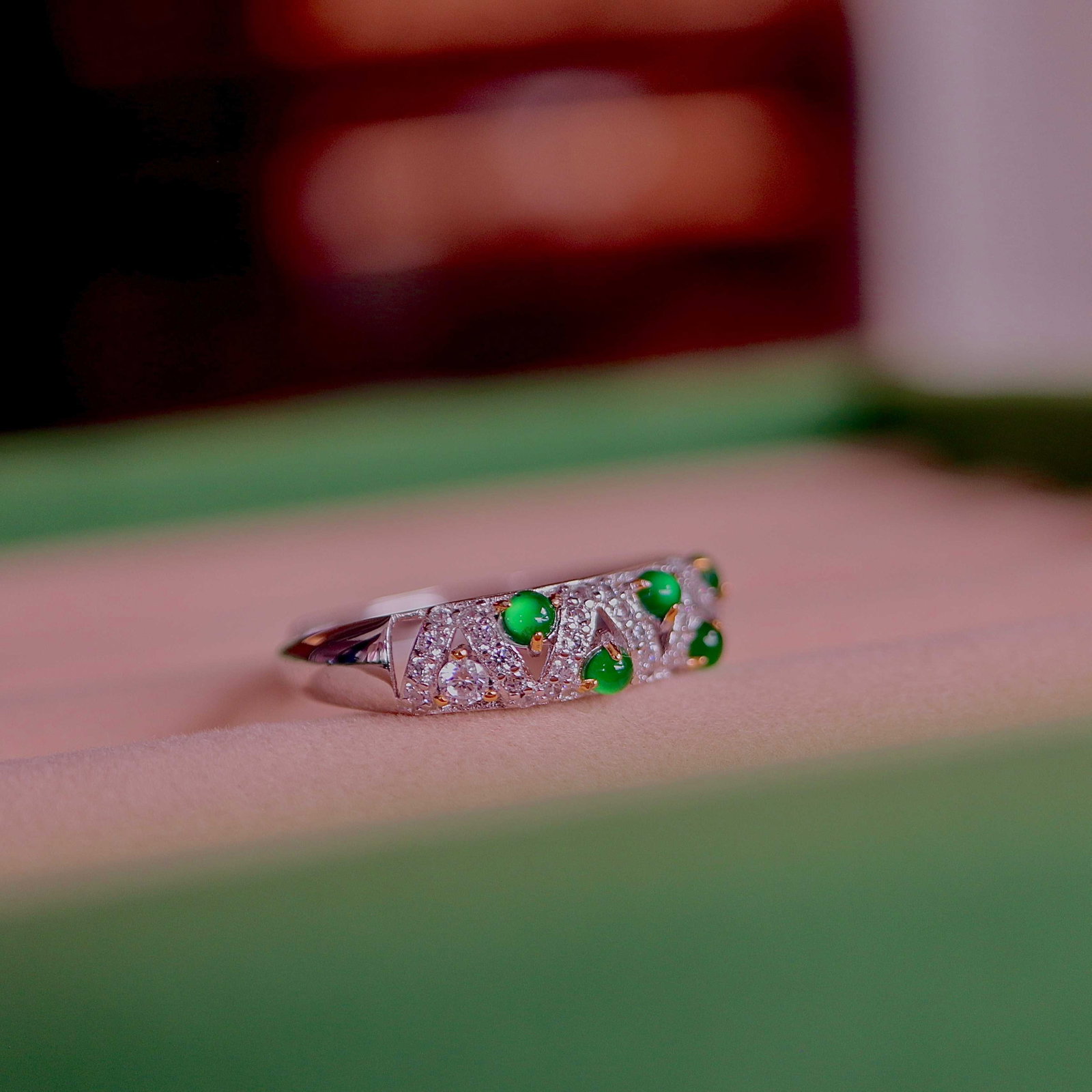 S925 Silver Natural Jadeite Ring - 2