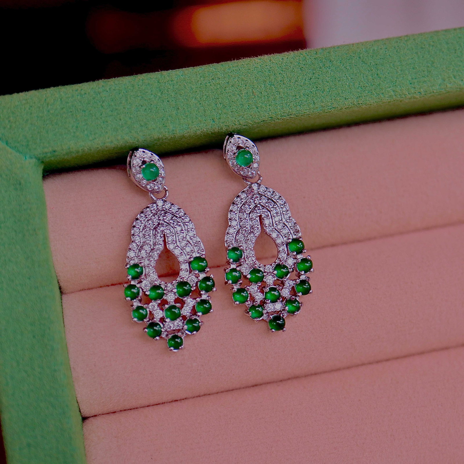 Natural Jade Earrings - 2