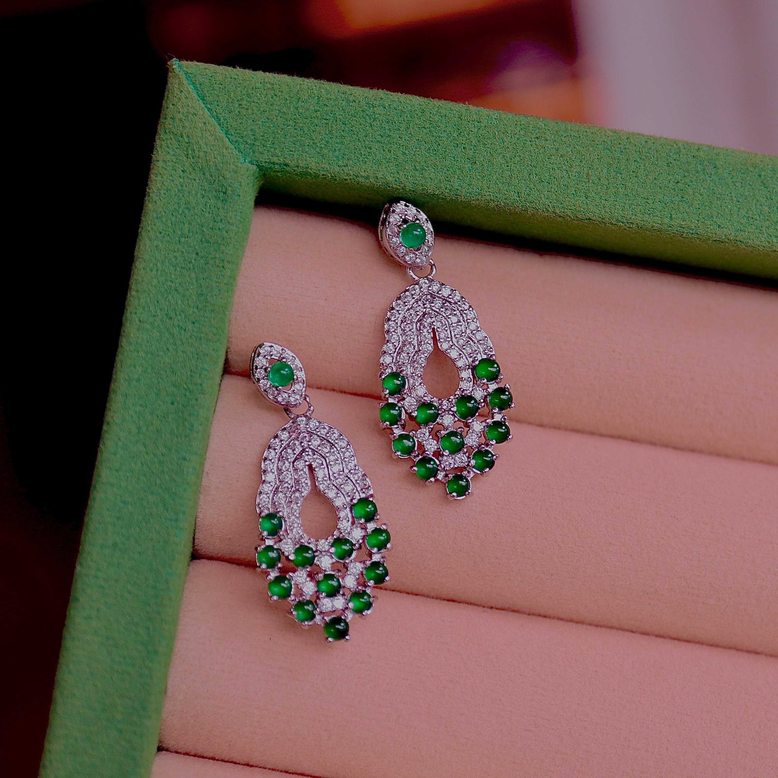 Natural Jade Earrings - 3