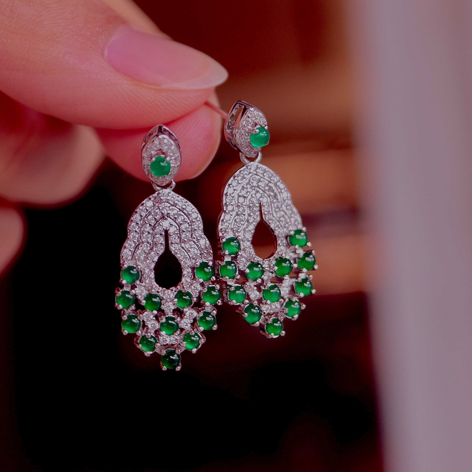 Natural Jade Earrings - 4