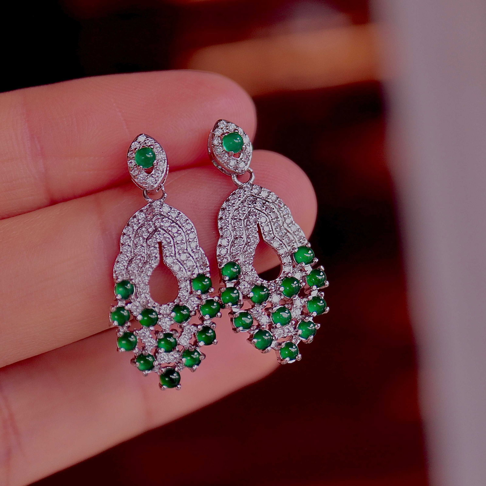Natural Jade Earrings - 5