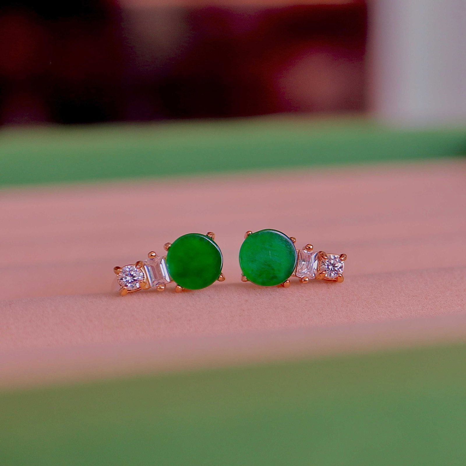 Natural Jade Earrings - 2
