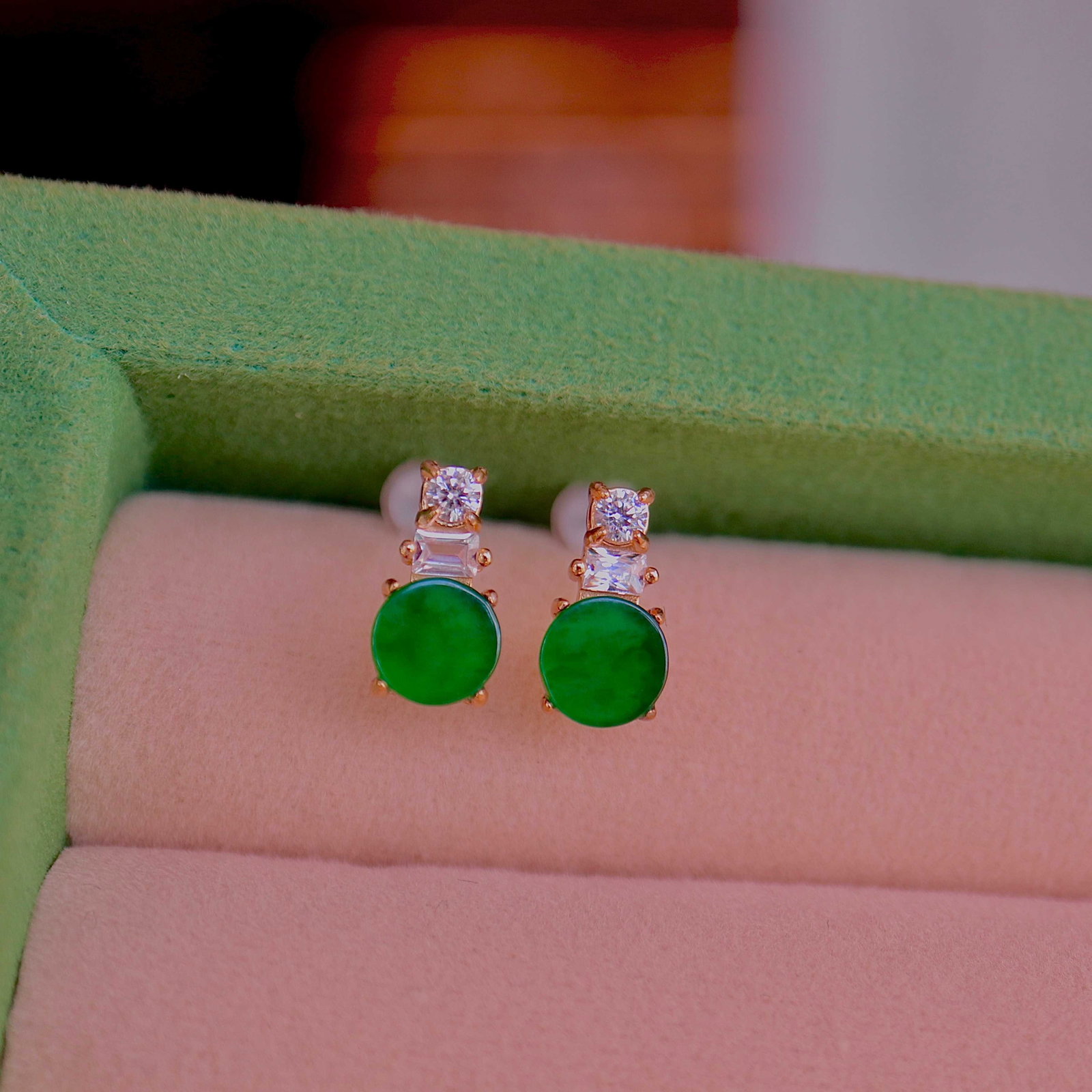 Natural Jade Earrings - 4