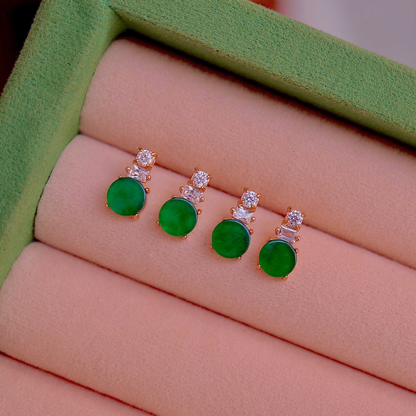 Natural Jade Earrings - 6
