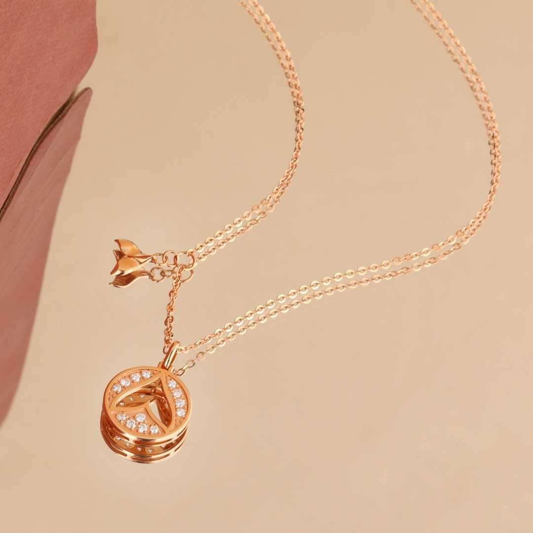 18K Gold Diamond Necklace - 2