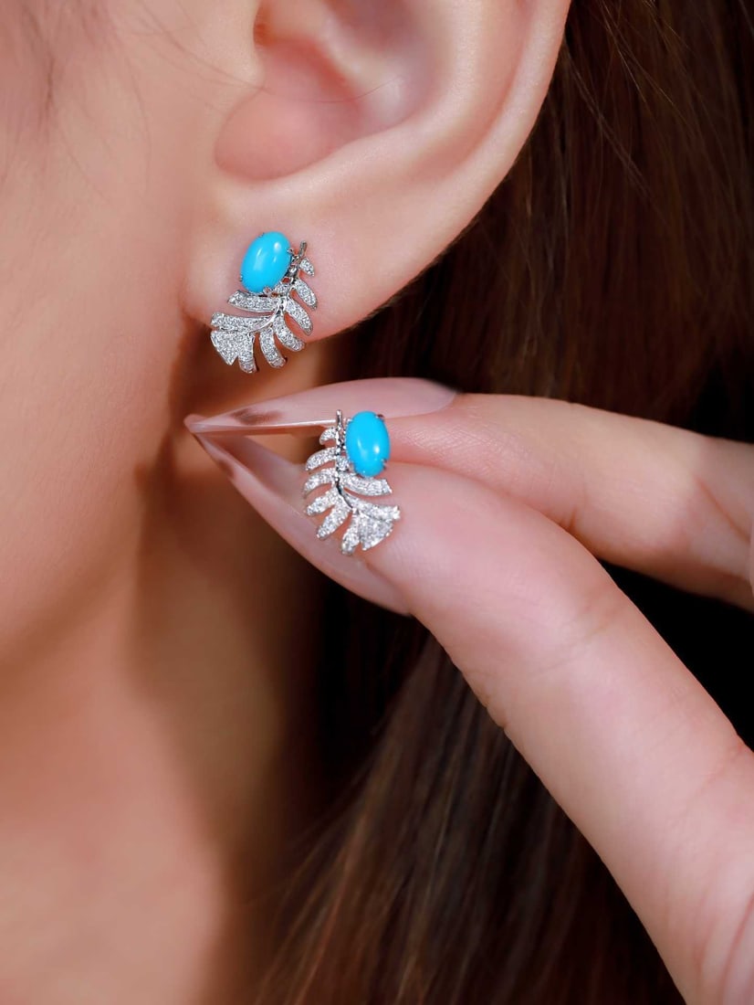 Natural Turquoise Earrings - 2