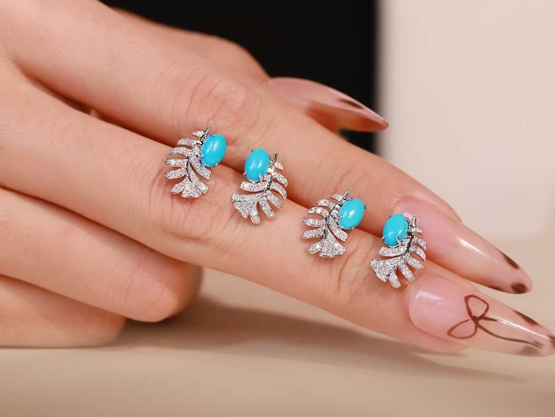 Natural Turquoise Earrings - 3