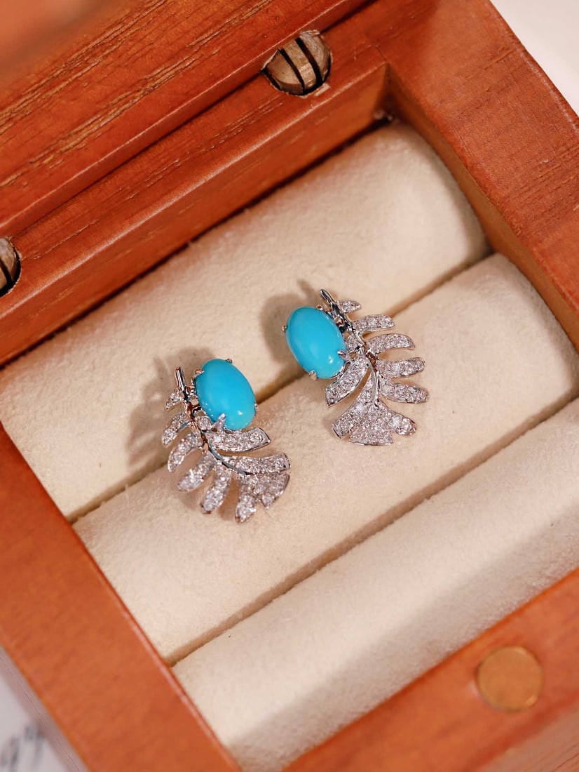 Natural Turquoise Earrings - 6