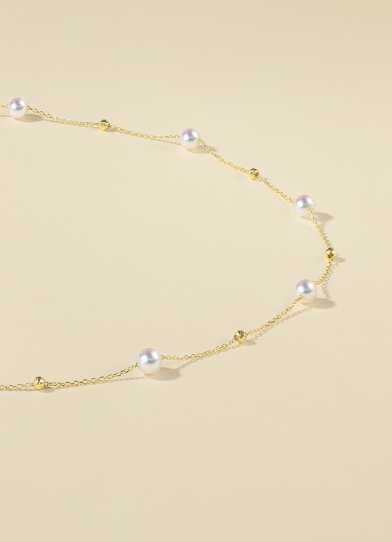 18K Gold Freshwater Pearl Necklace - 3