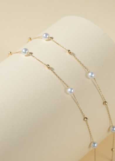 18K Gold Freshwater Pearl Necklace - 4