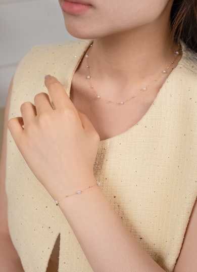 18K Gold Freshwater Pearl Necklace - 7
