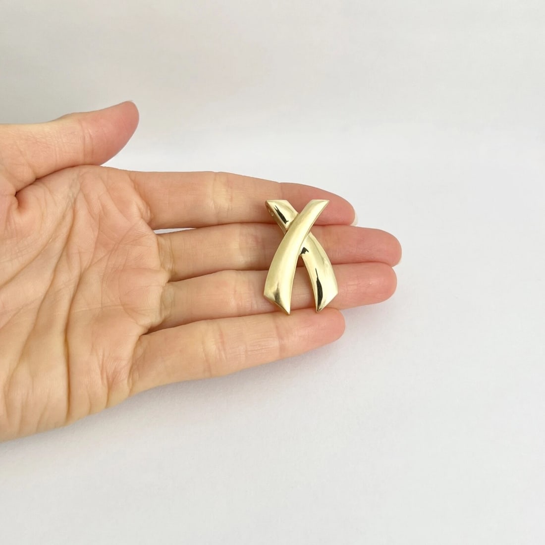 Vintage X Necklace Pendant 14K Yellow Gold, 6.57 Gr - 4