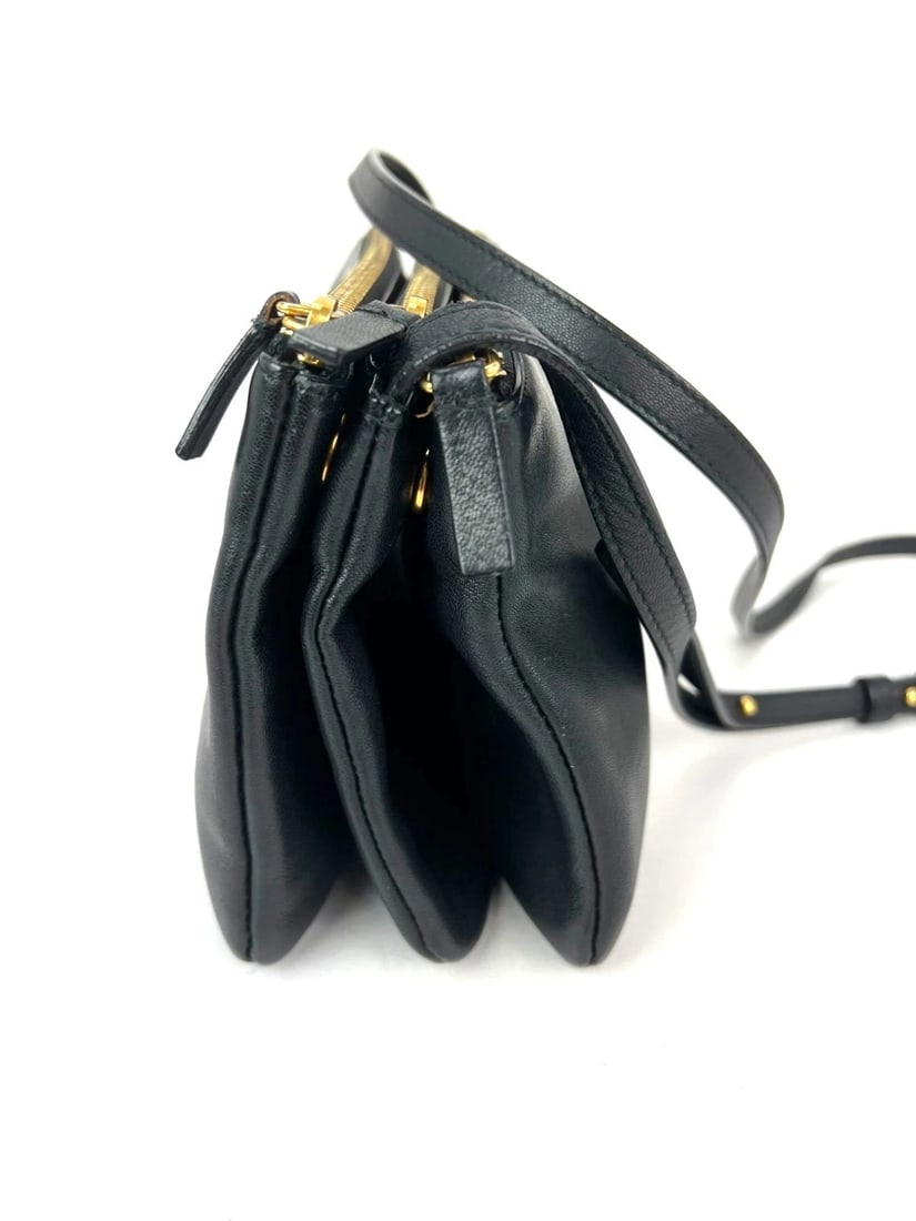 Celine Smooth Lambskin Small Trio Crossbody Black Bag - 4