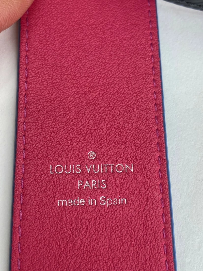 LOUIS VUITTON Strap Epi Bandouliere Shoulder Black Pink Leather Strap - 10