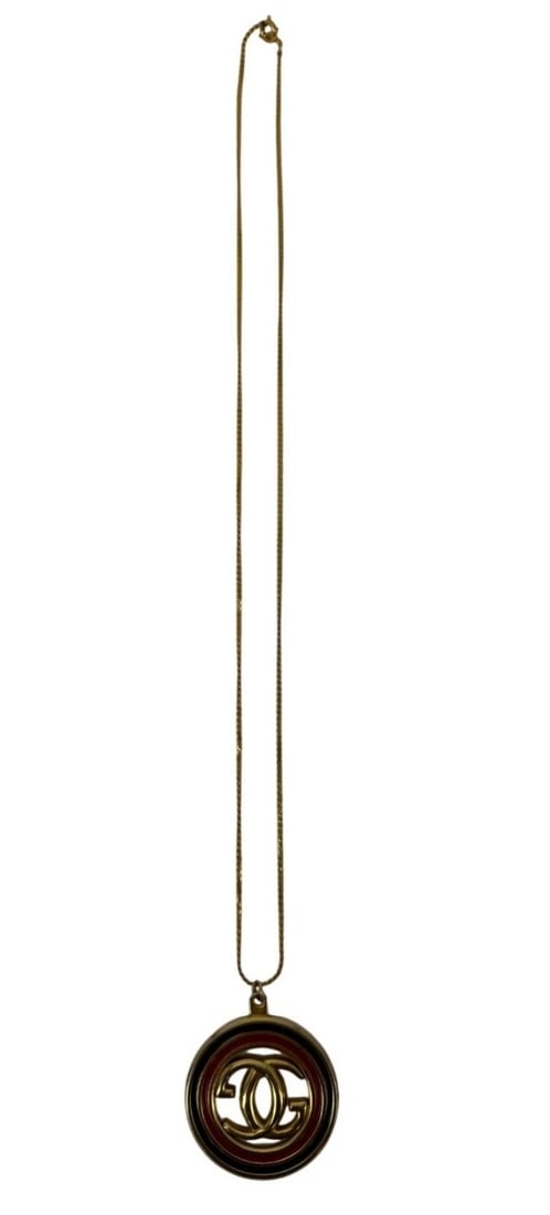 Gucci Interlocking G Pendant Gold Tone Vintage Necklace - 3
