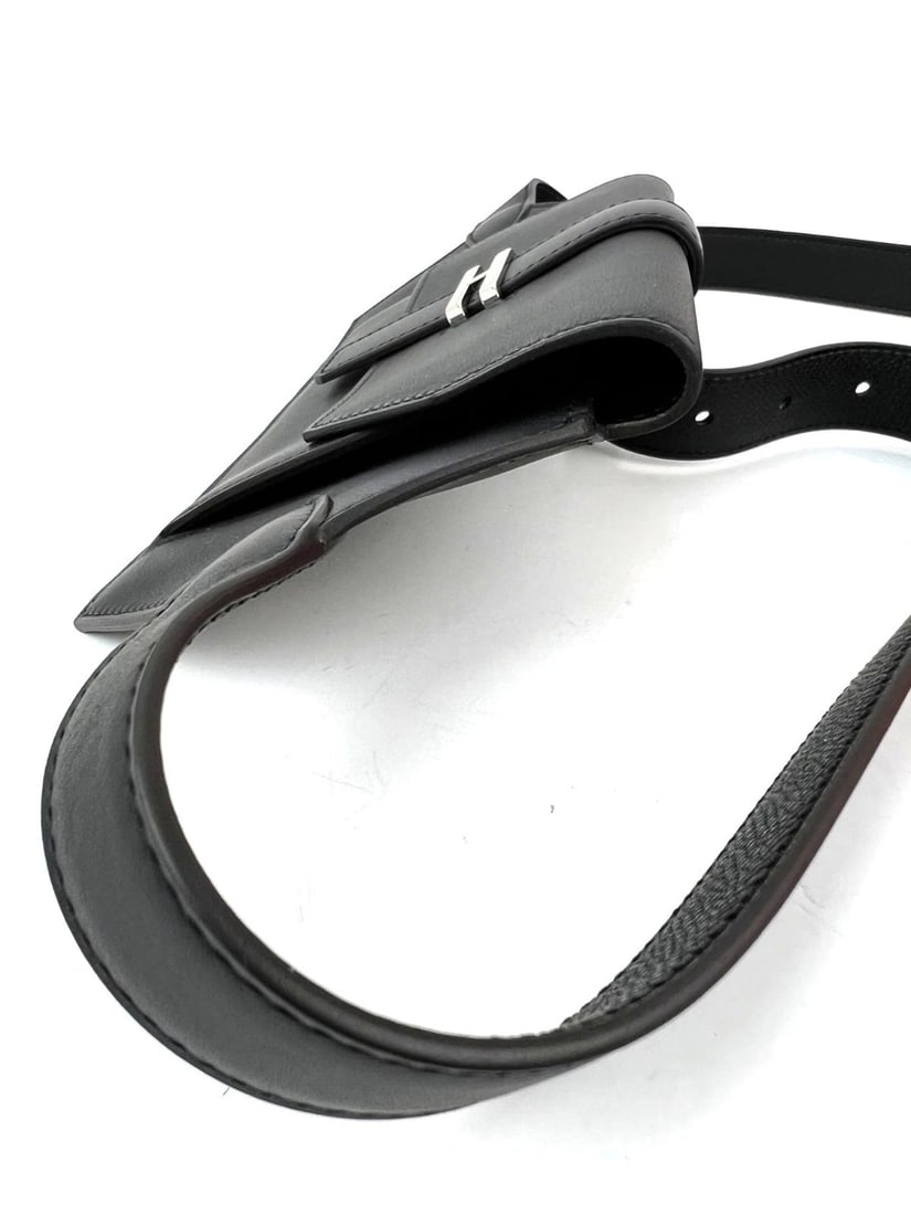 Hermes Black Swift Elan Pocket 24 Leather Belt Bag - 12