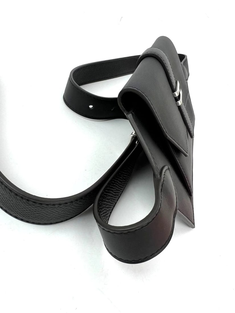 Hermes Black Swift Elan Pocket 24 Leather Belt Bag - 13