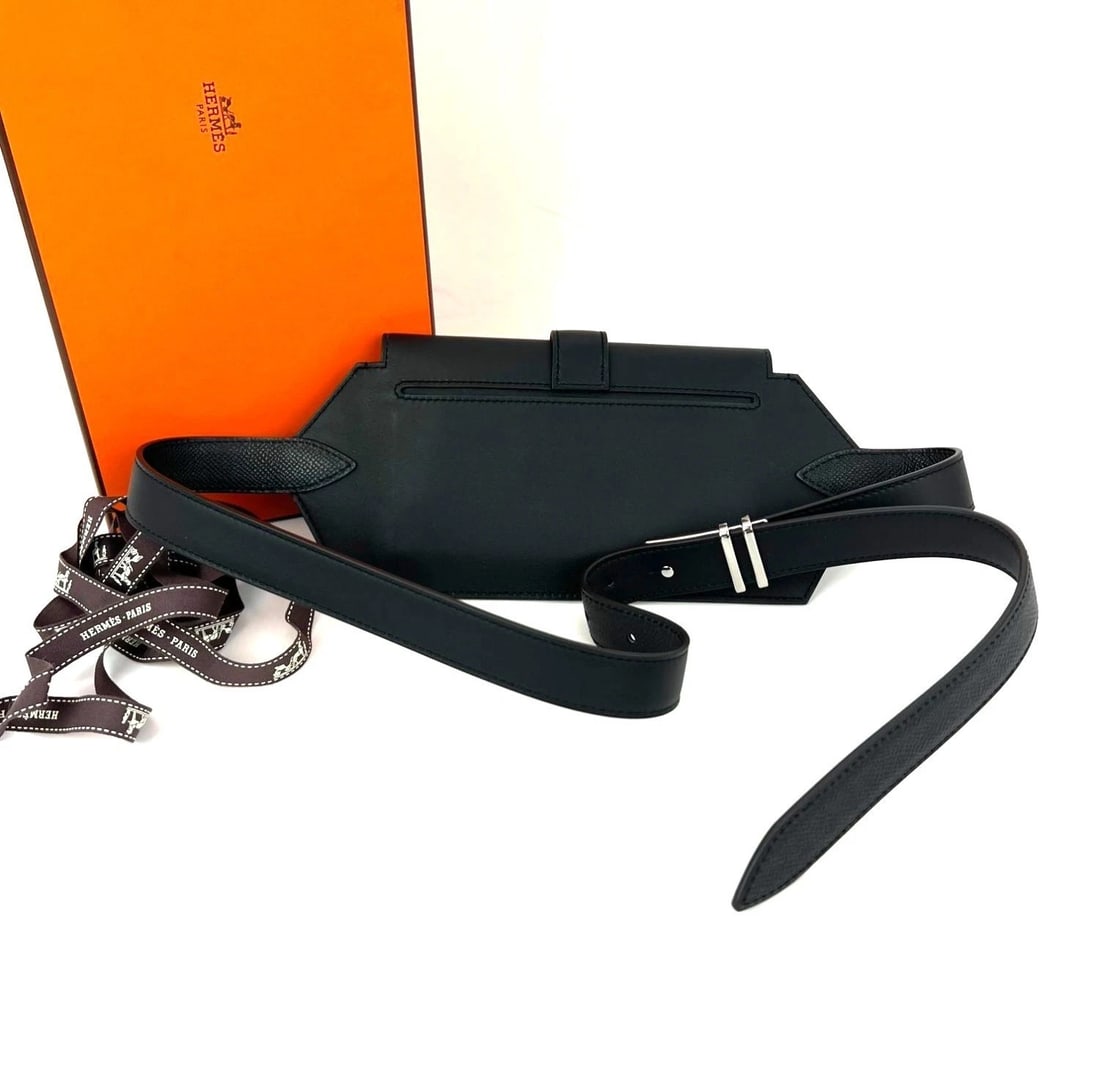 Hermes Black Swift Elan Pocket 24 Leather Belt Bag - 2