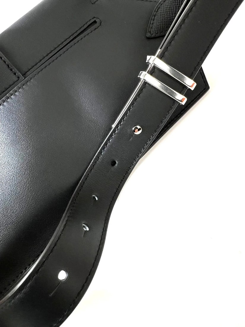 Hermes Black Swift Elan Pocket 24 Leather Belt Bag - 7