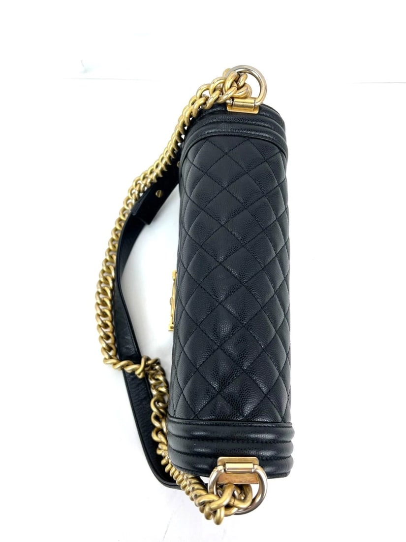 Chanel Caviar Quilted Medium Black Boy Flap Shoulder Bag - 19