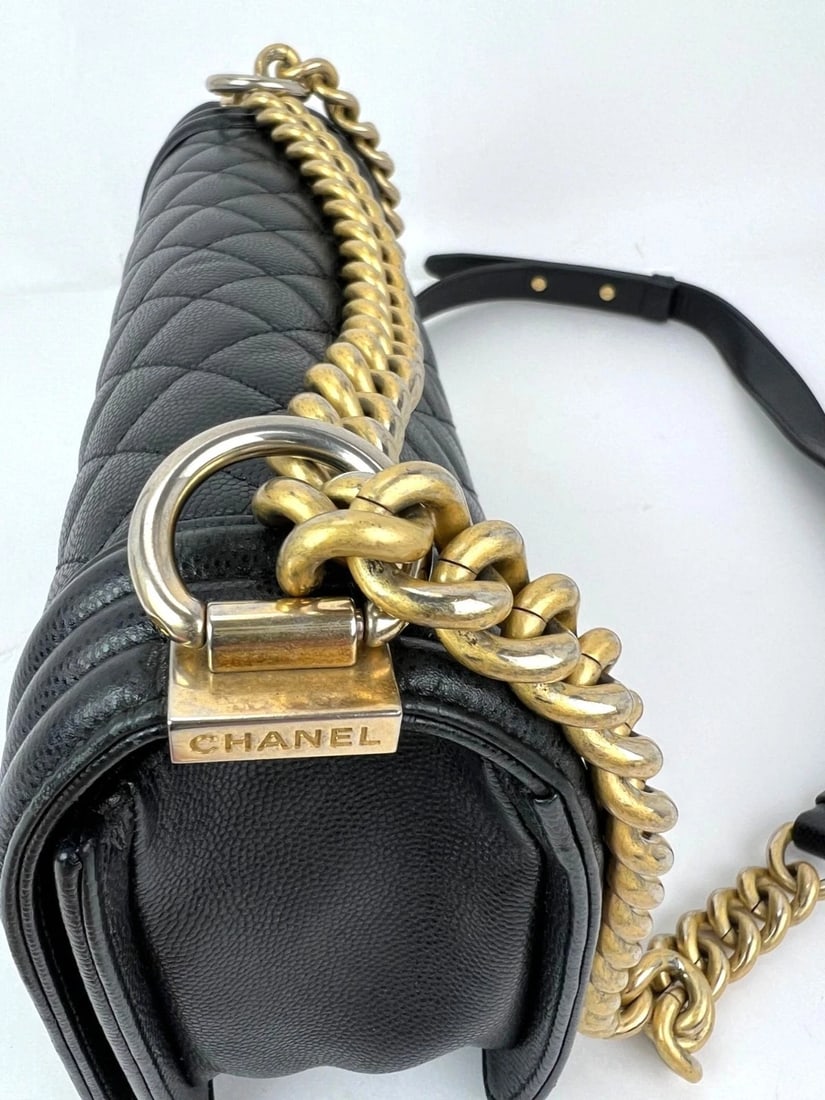 Chanel Caviar Quilted Medium Black Boy Flap Shoulder Bag - 6