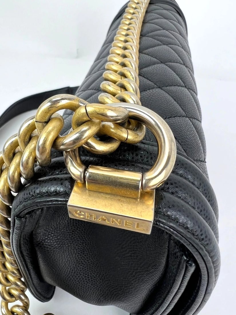 Chanel Caviar Quilted Medium Black Boy Flap Shoulder Bag - 7