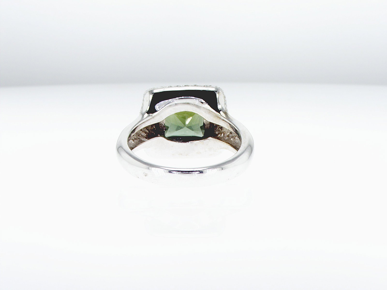 2.94cttw Natural Tourmaline and Natural Diamond Ring 14K White Gold 7.77 gr - 7
