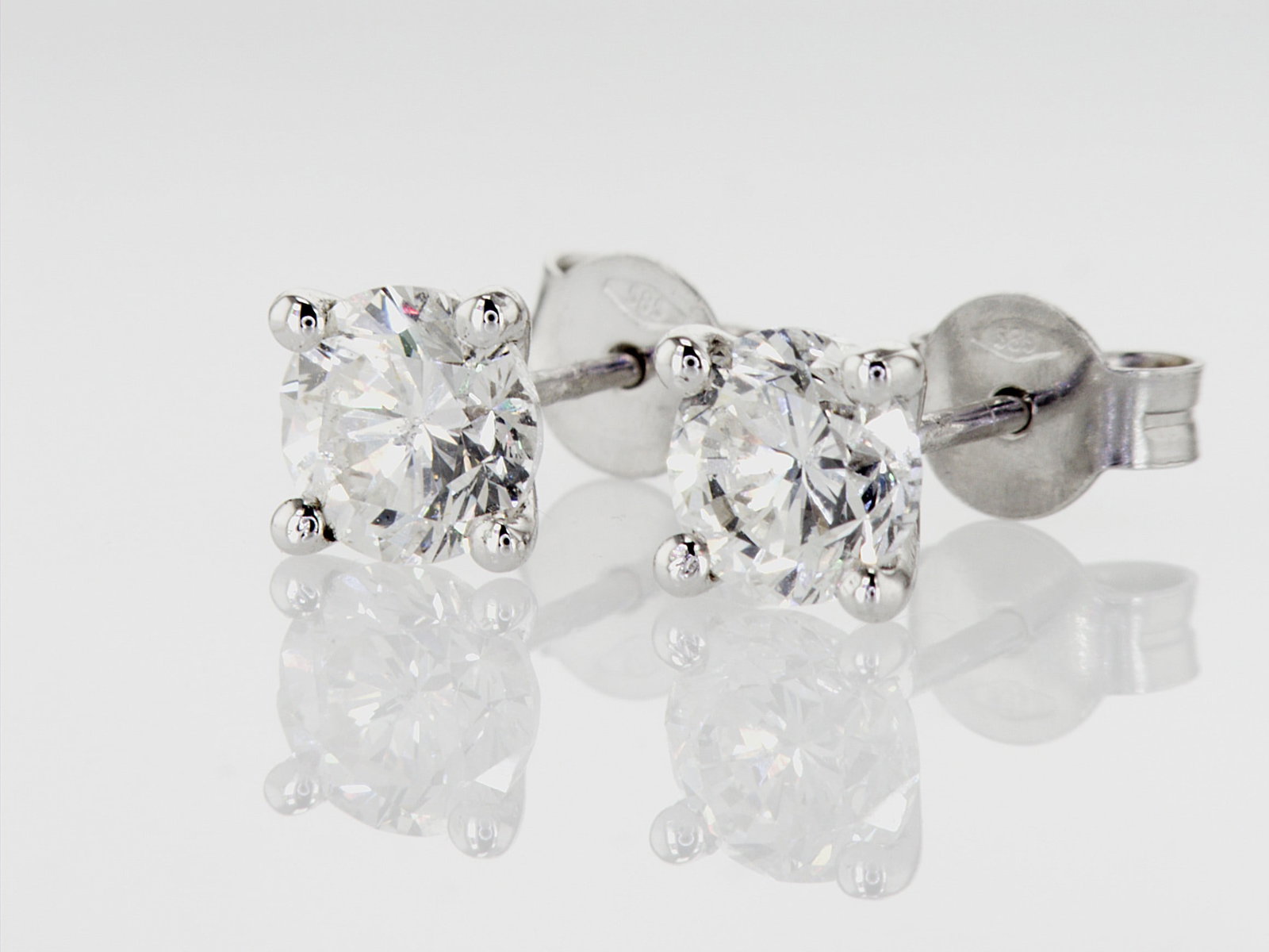 2.00cttw Diamond and Earrings 14K Gold 1.20 gr - 3