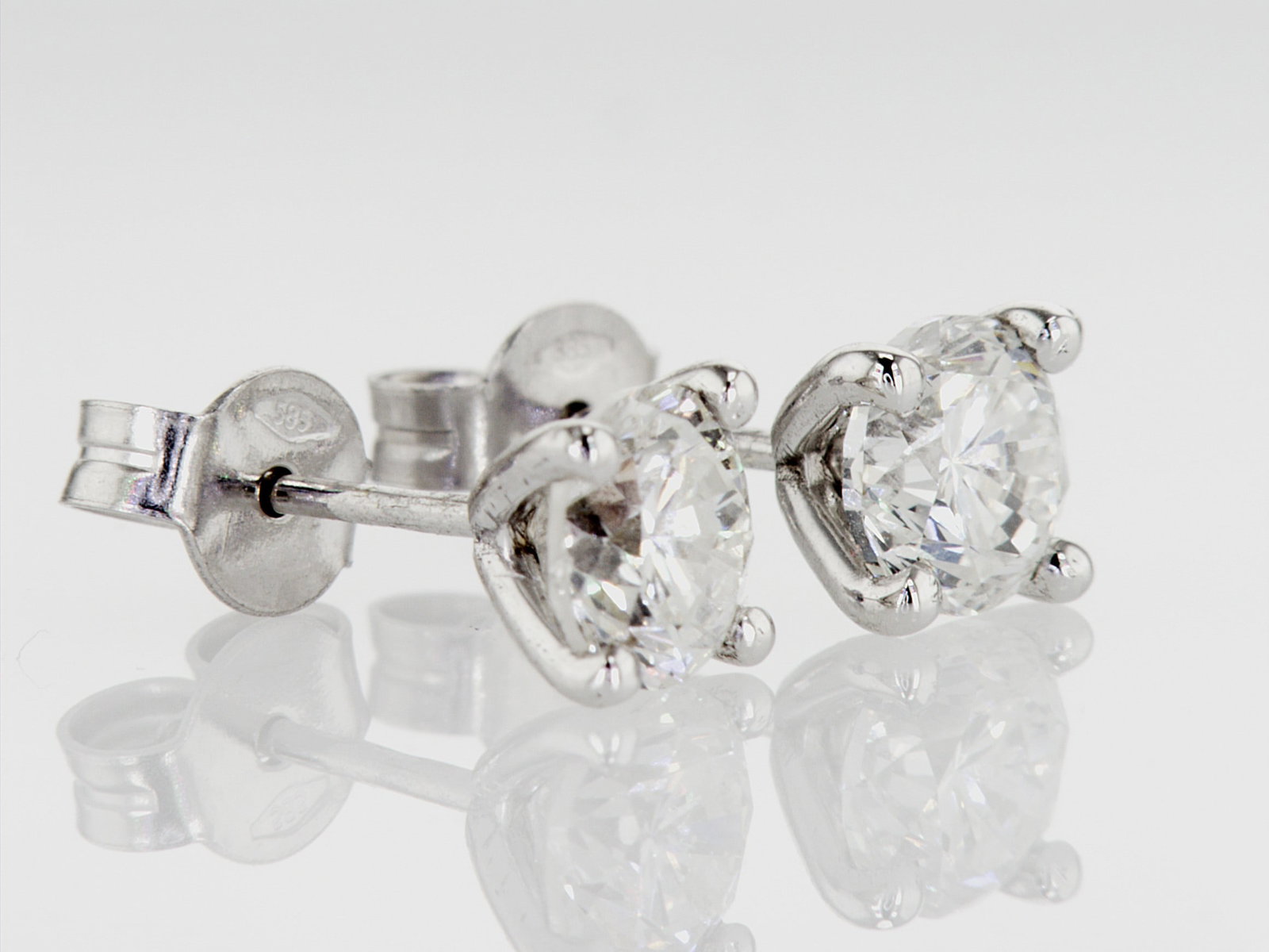 2.00cttw Diamond and Earrings 14K Gold 1.20 gr - 4