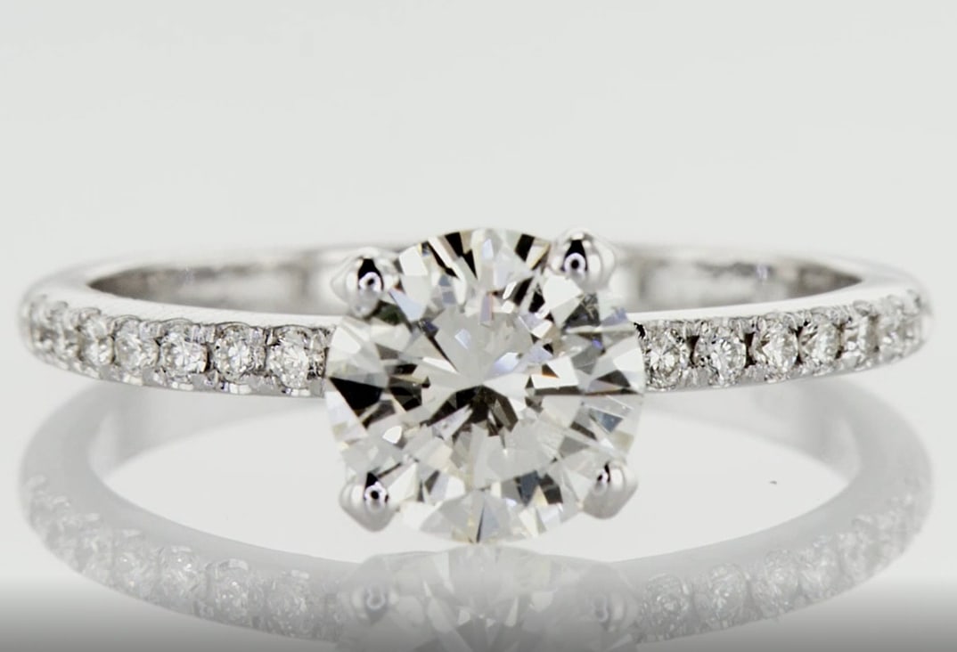 1.41cttw Natural Diamond and Natural Diamond Ring 14K White Gold 2.57 gr - 2