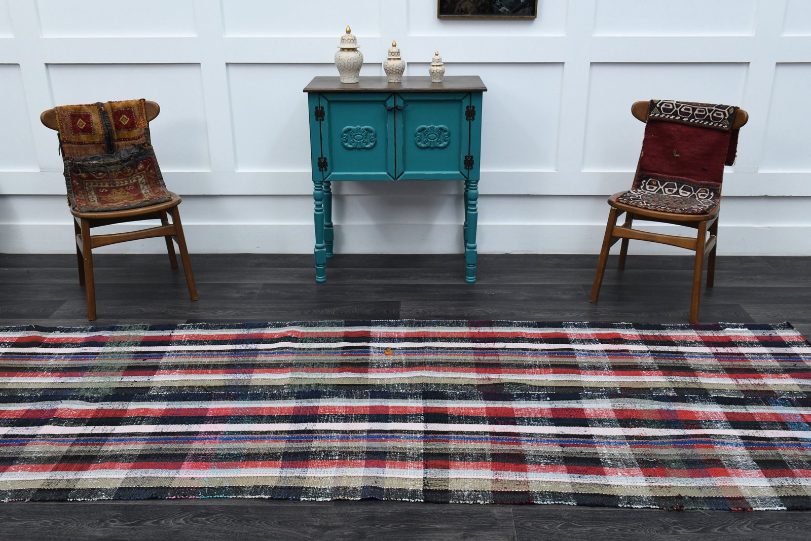 3.8x10.7 ft, TURKISH KILIM Runner - 3