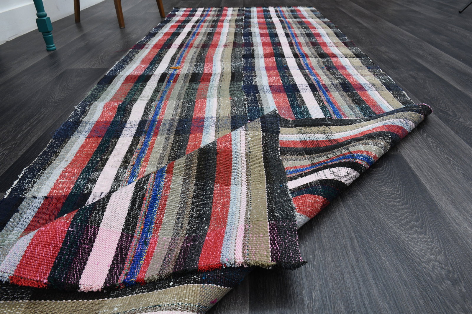 3.8x10.7 ft, TURKISH KILIM Runner - 9