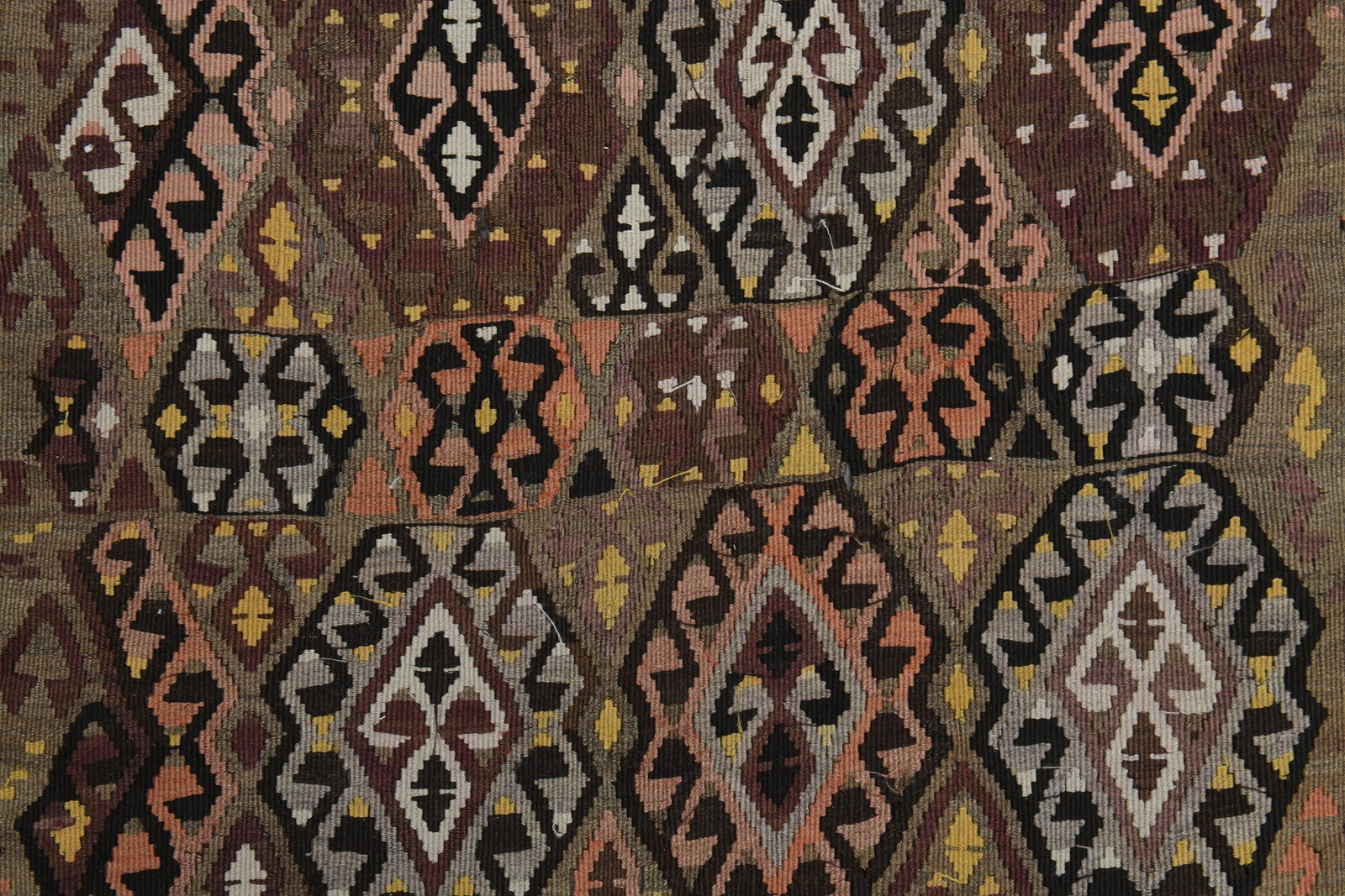 5x16 Brown Black Vintage Turkish Runner Rug - 6
