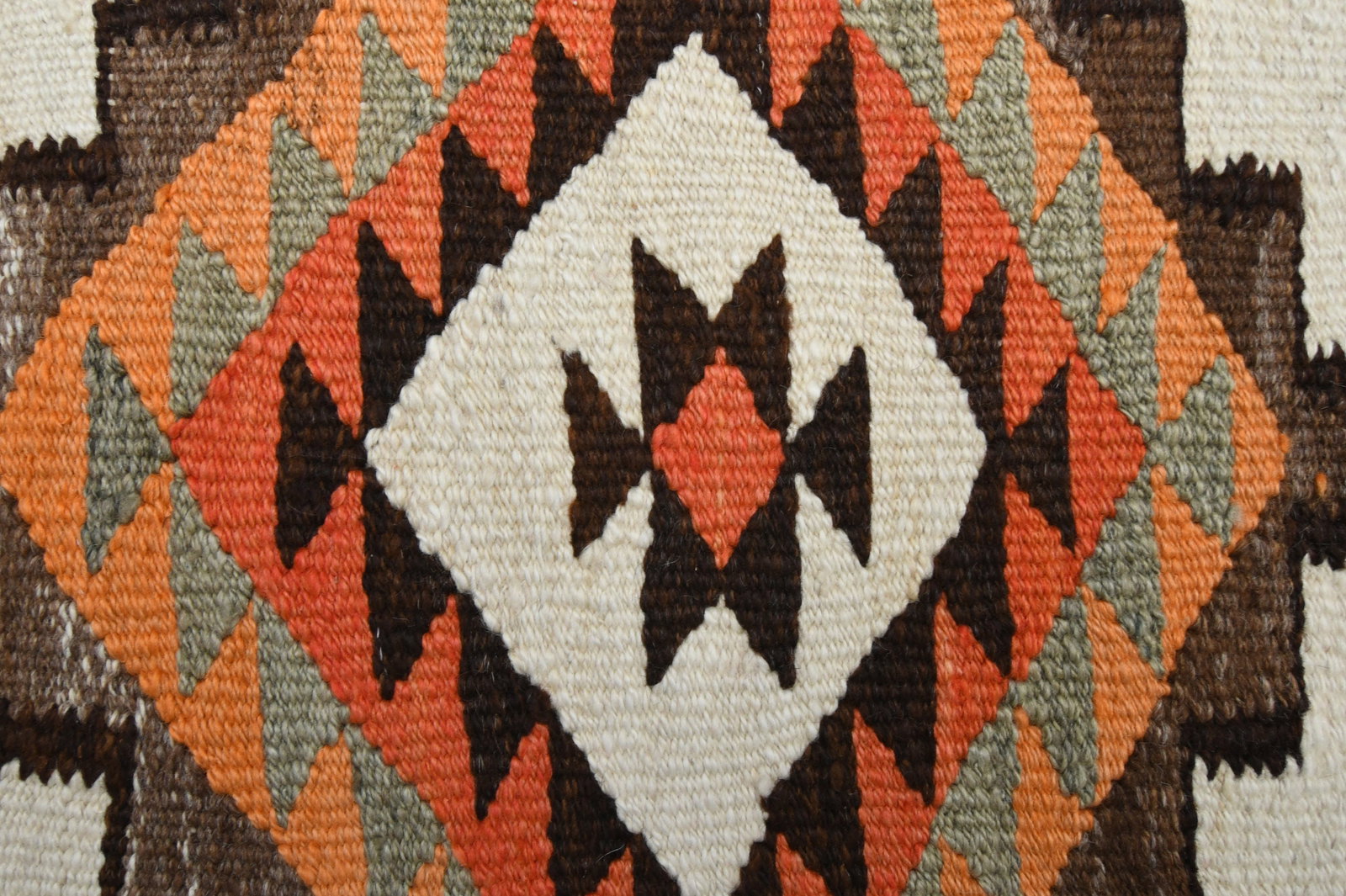 3.7x11.1 ft, White Bohemian KILIM Rug - 7