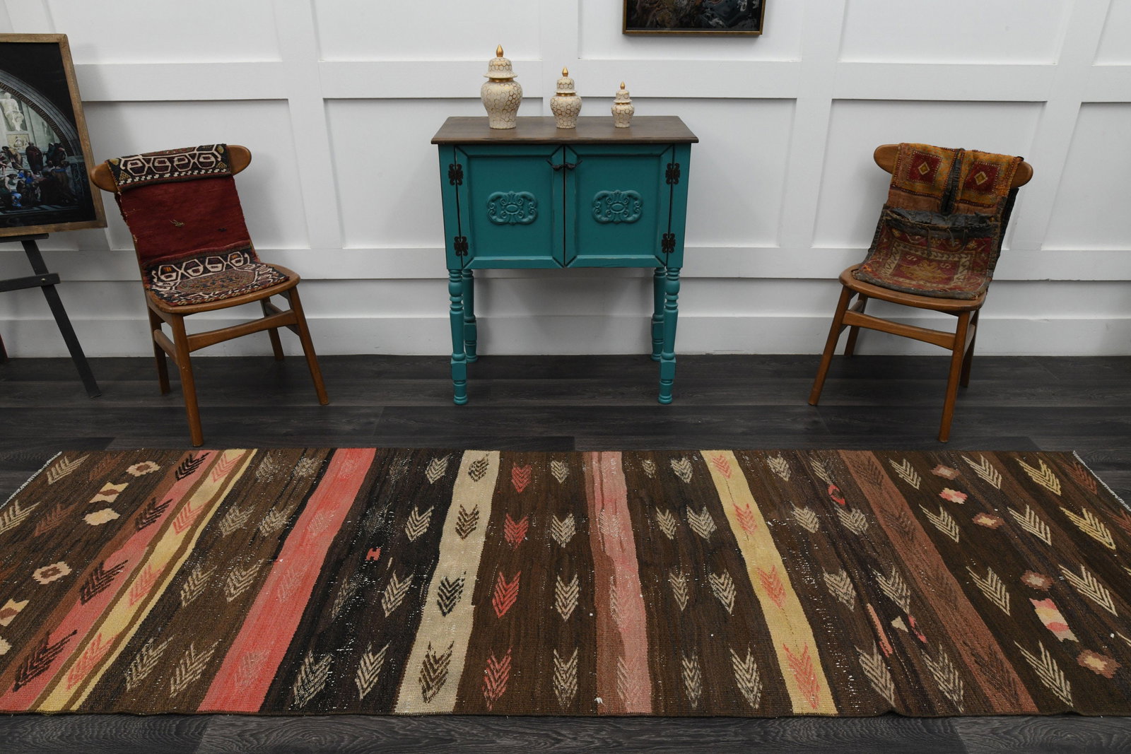 3.3x10.5 ft, TURKISH KILIM Runner - 4