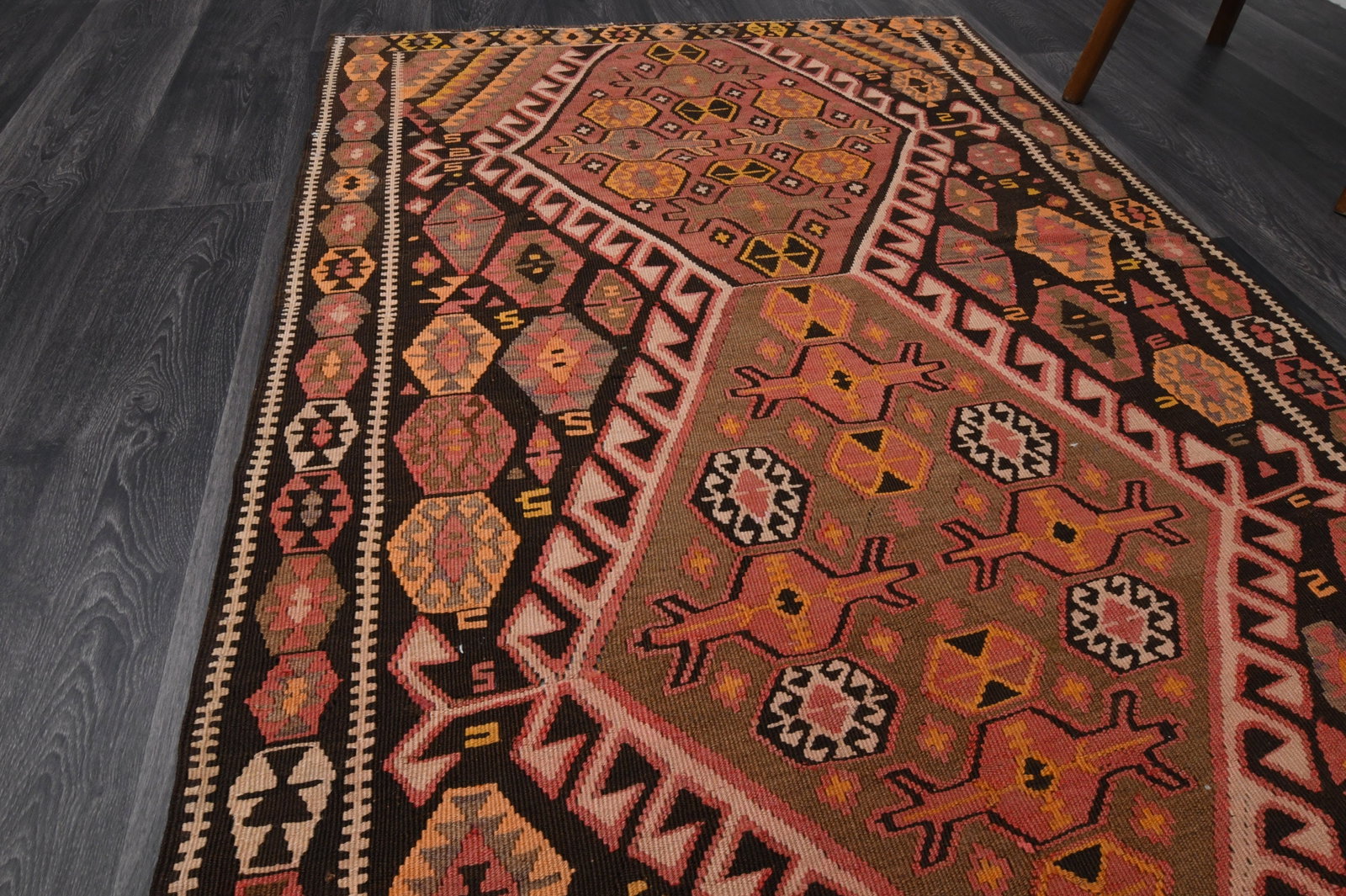 3.7x10.7 ft, TURKISH KILIM Runner - 5