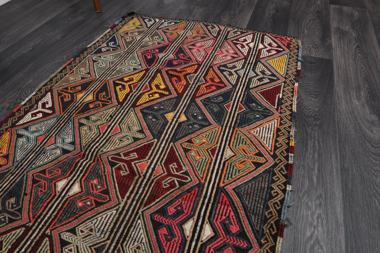 3x6.3 ft VINTAGE Rug, Turkish - 4