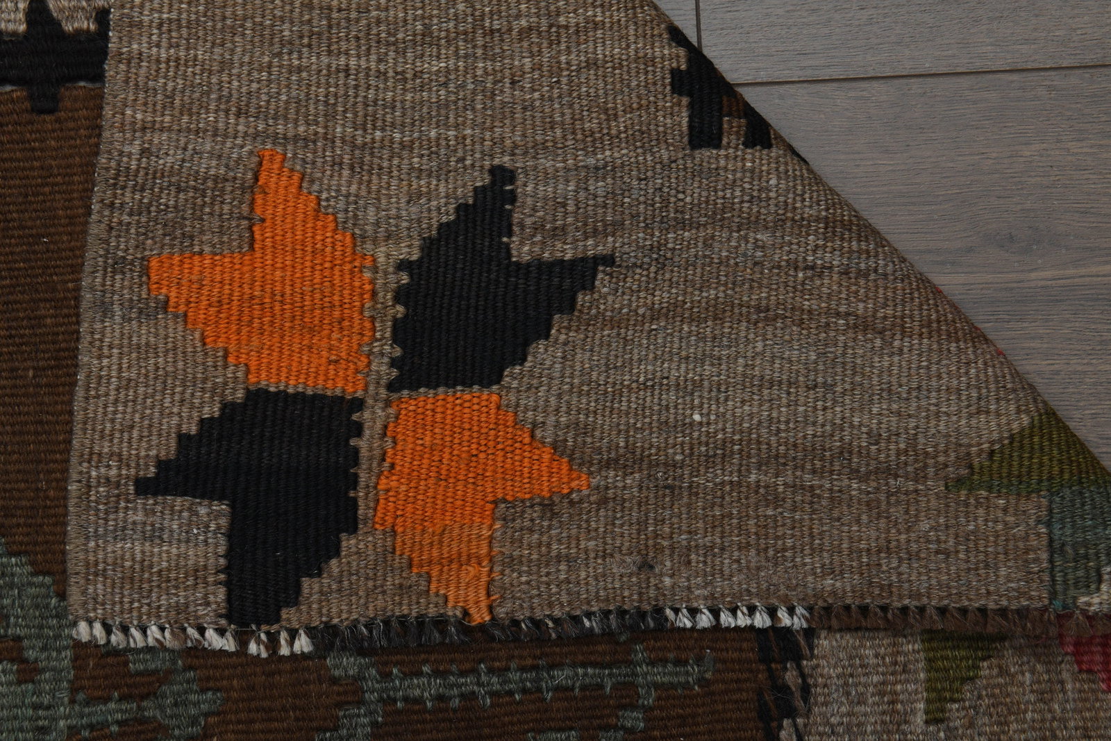 5'6x12'9 ft, BROWN COLORFUL RUG, - 5