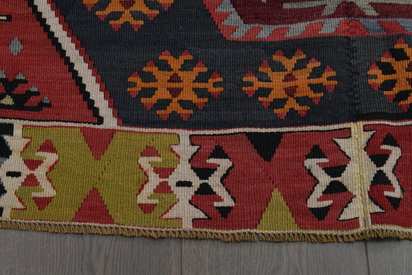 5.6x15.1 ft, RED KILIM RUNNER - 8