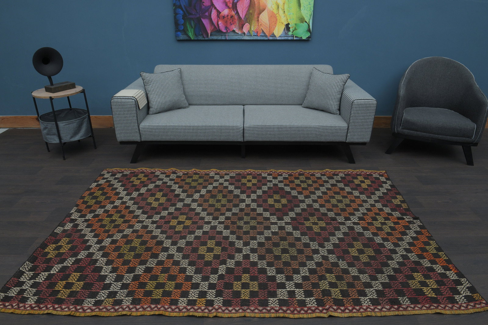 5x8 Kilim Flatweave Turkish Rug - 9