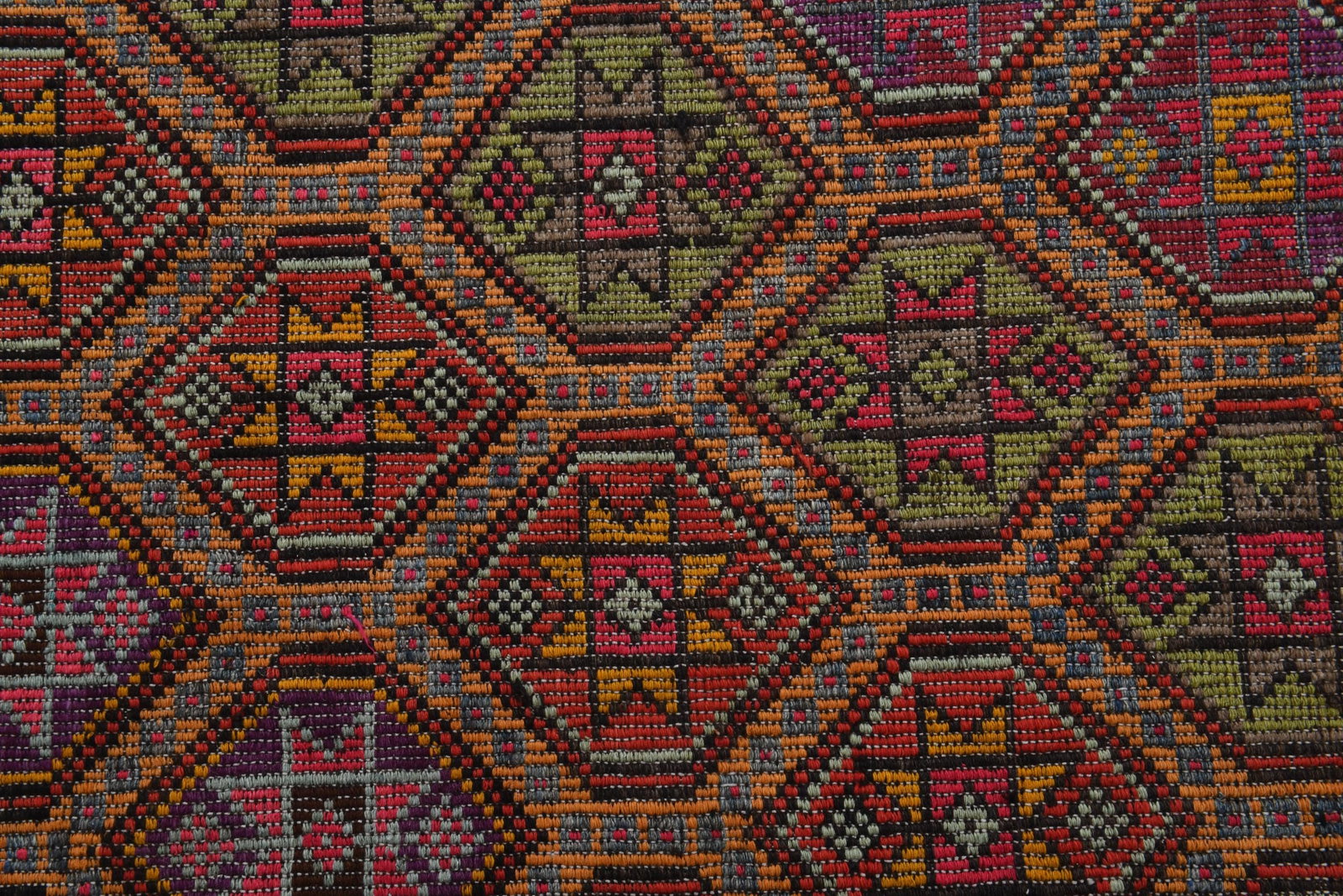 6'2x9'2 ft, ORANGE PINK KILIM, Boho Chic - 4