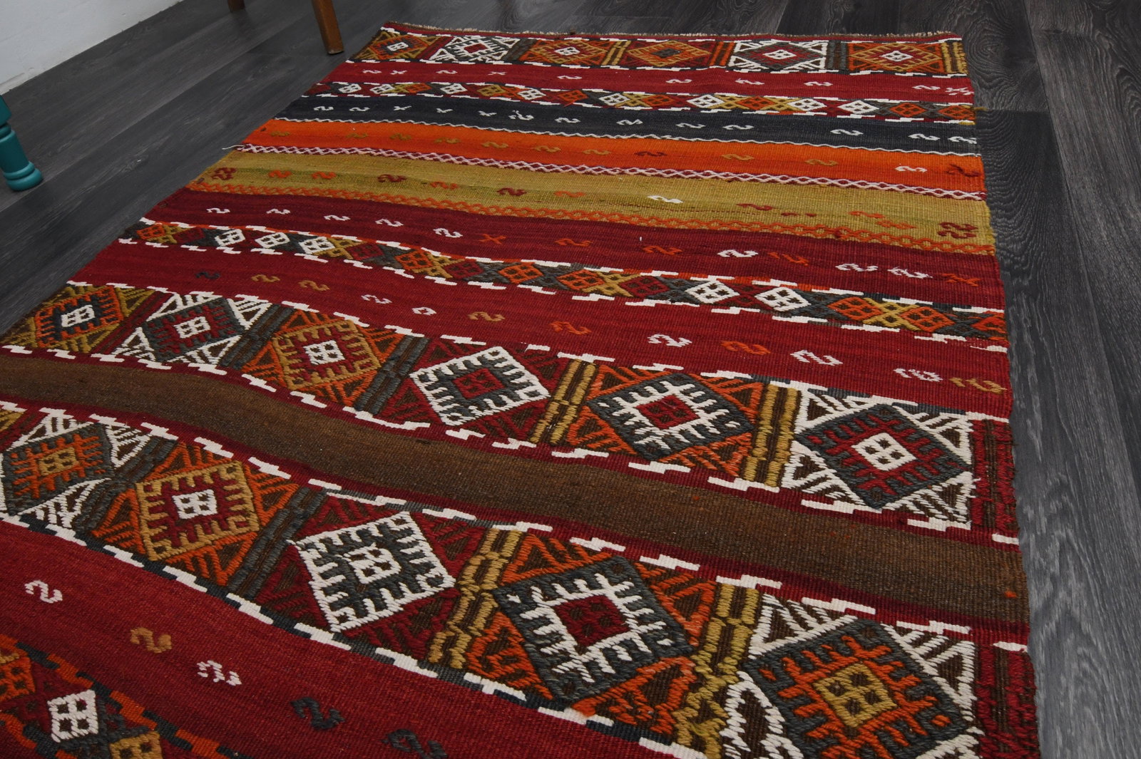 3.3x6.9 ft, TURKISH KILIM Runner, VINTAGE - 5