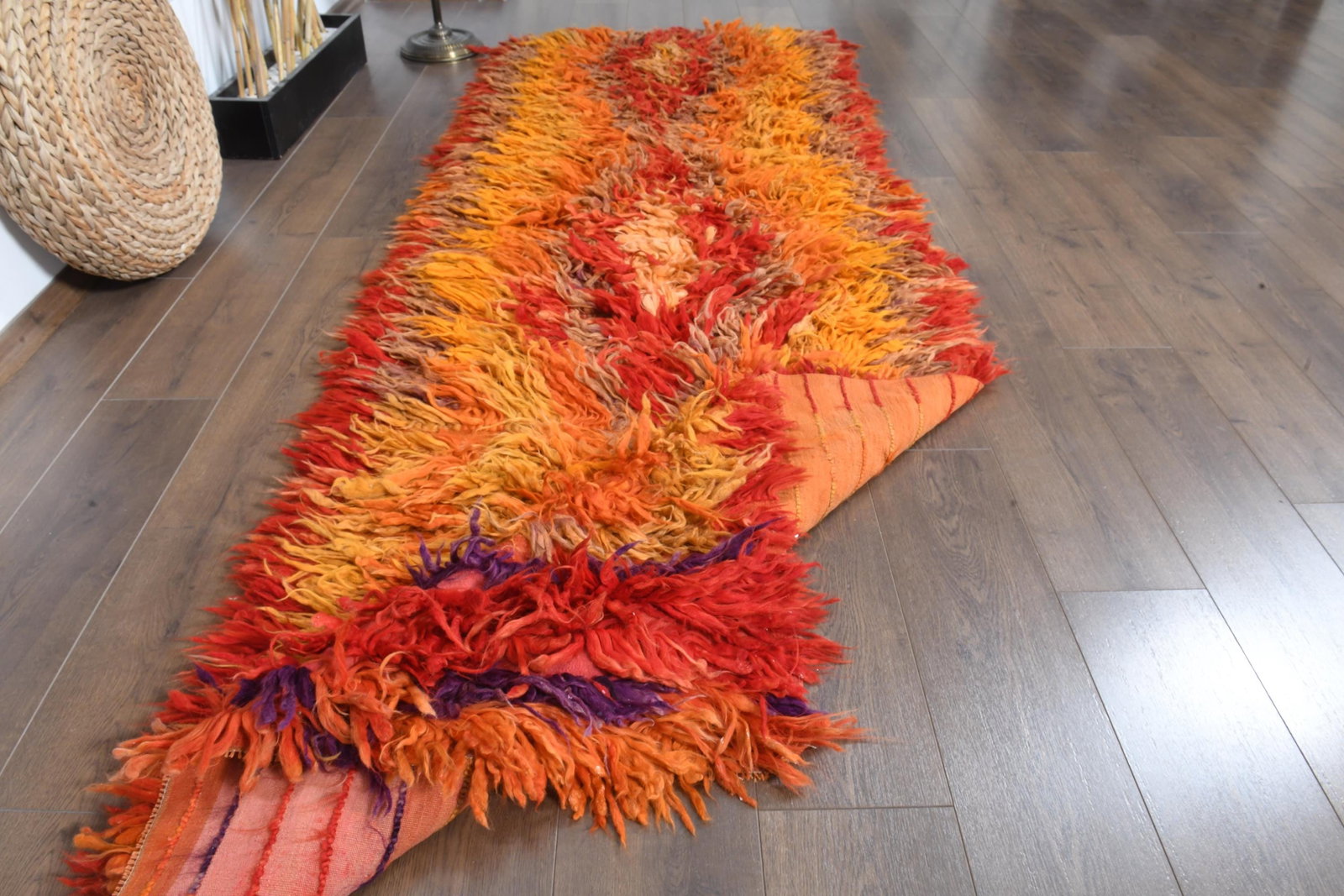 3'2x9'2 ft, FLATWEAVE, Colorful Kilim Rug - 6