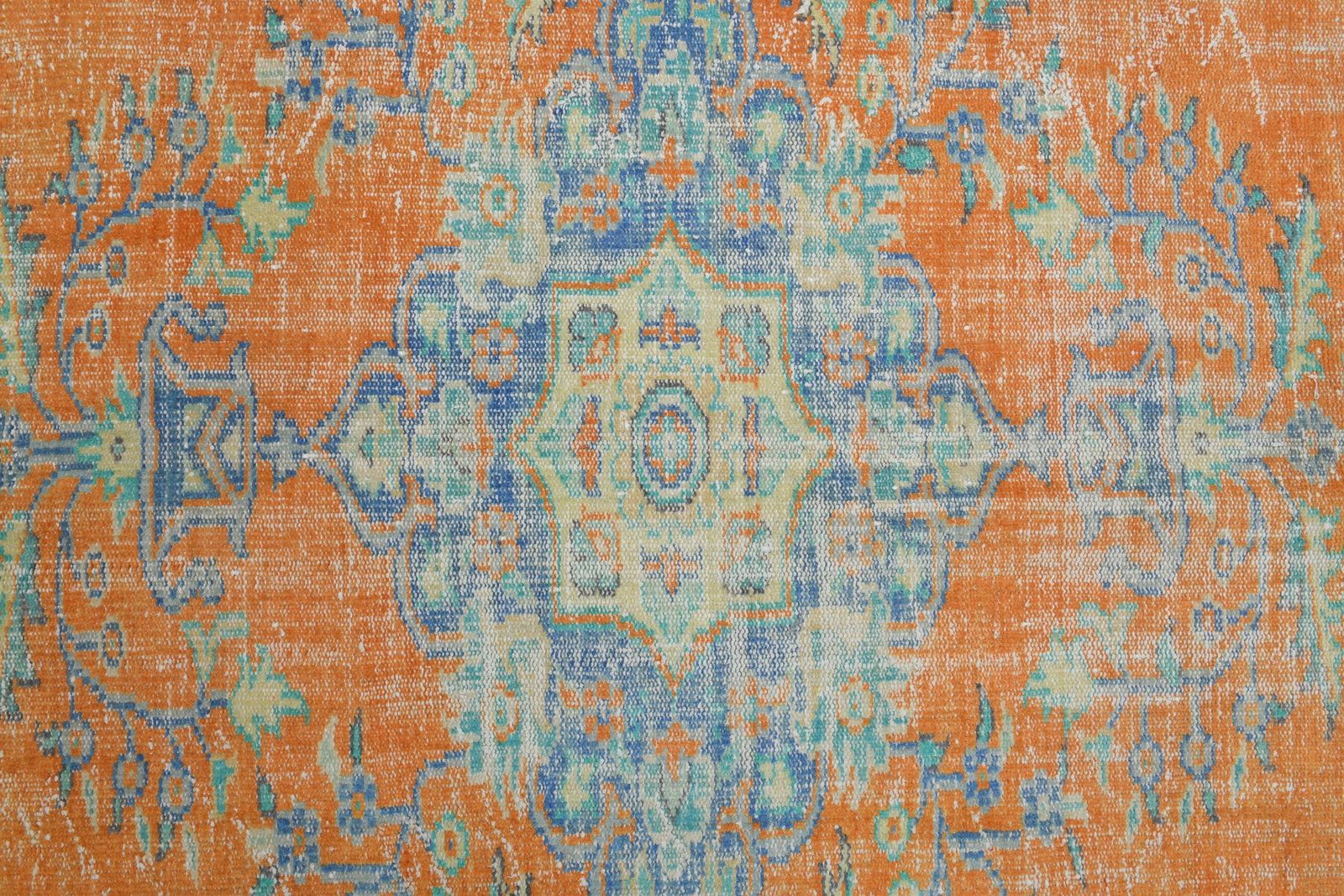 7'6x11'2 ft, ORANGE TURKISH RUG - 3