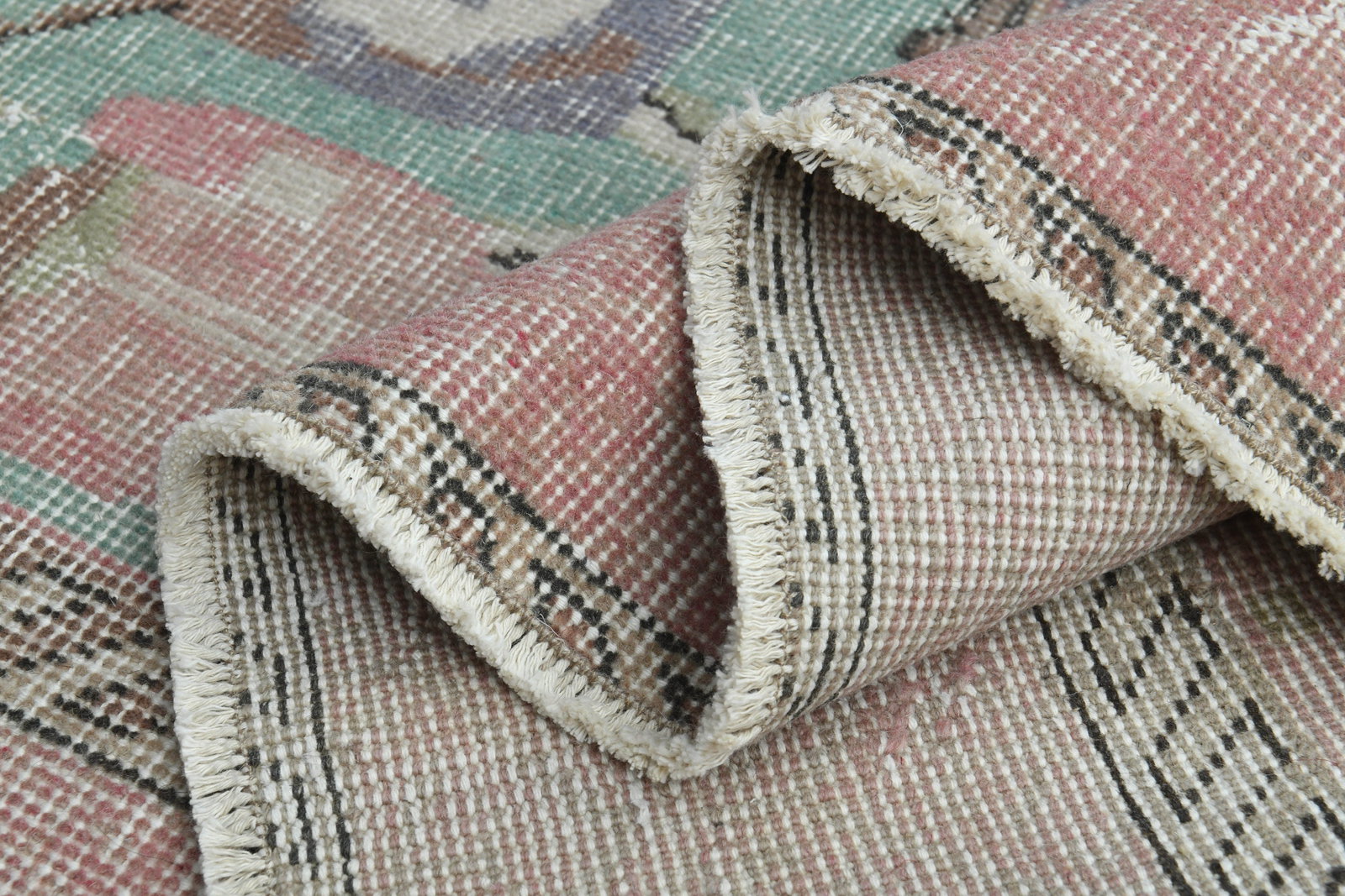 6'4x10'6 ft, HANDWOVEN VINTAGE RUG - 7
