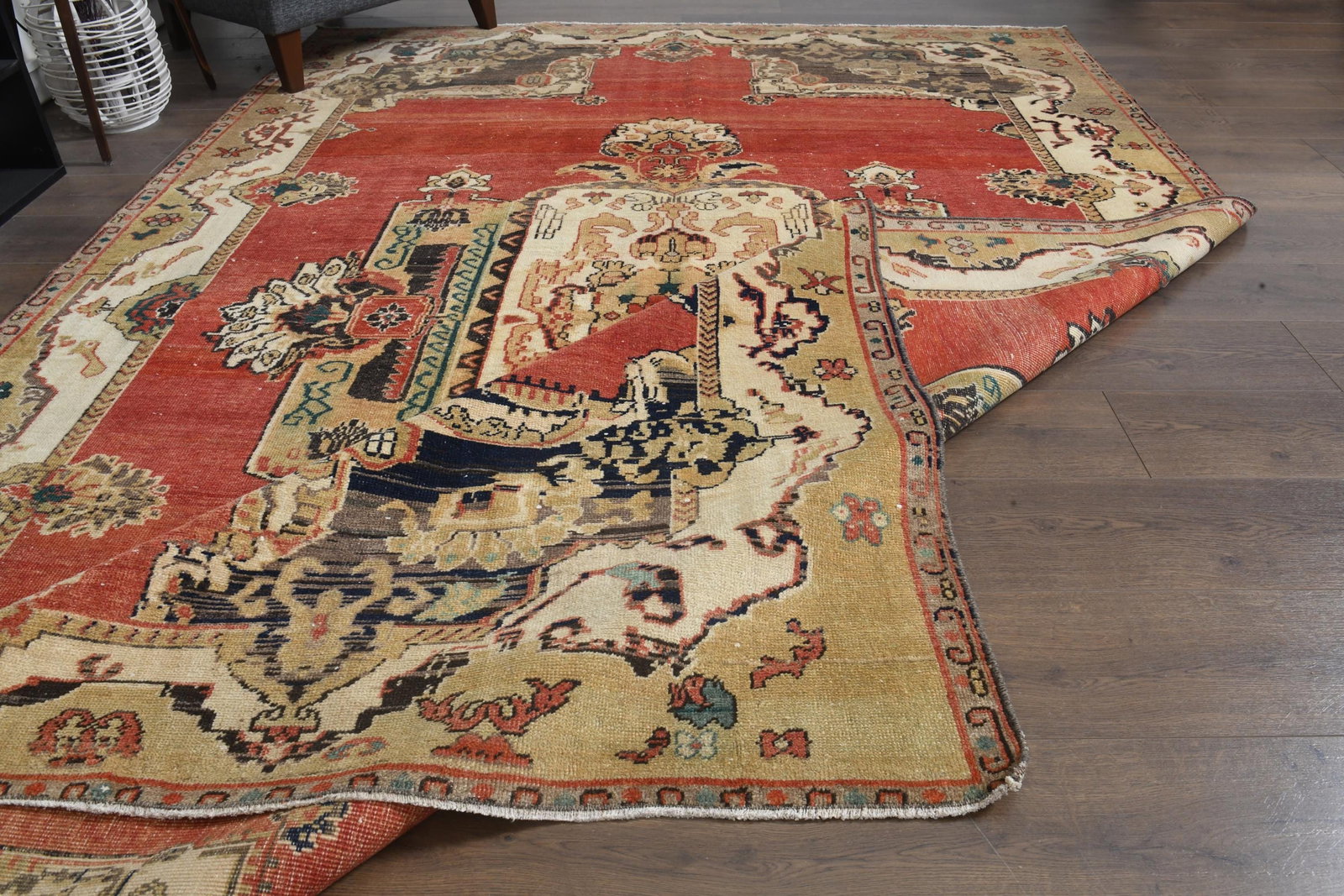 6.9x10.4 ft, FADED DISTRESSED RUG, Shabby Chic - 5