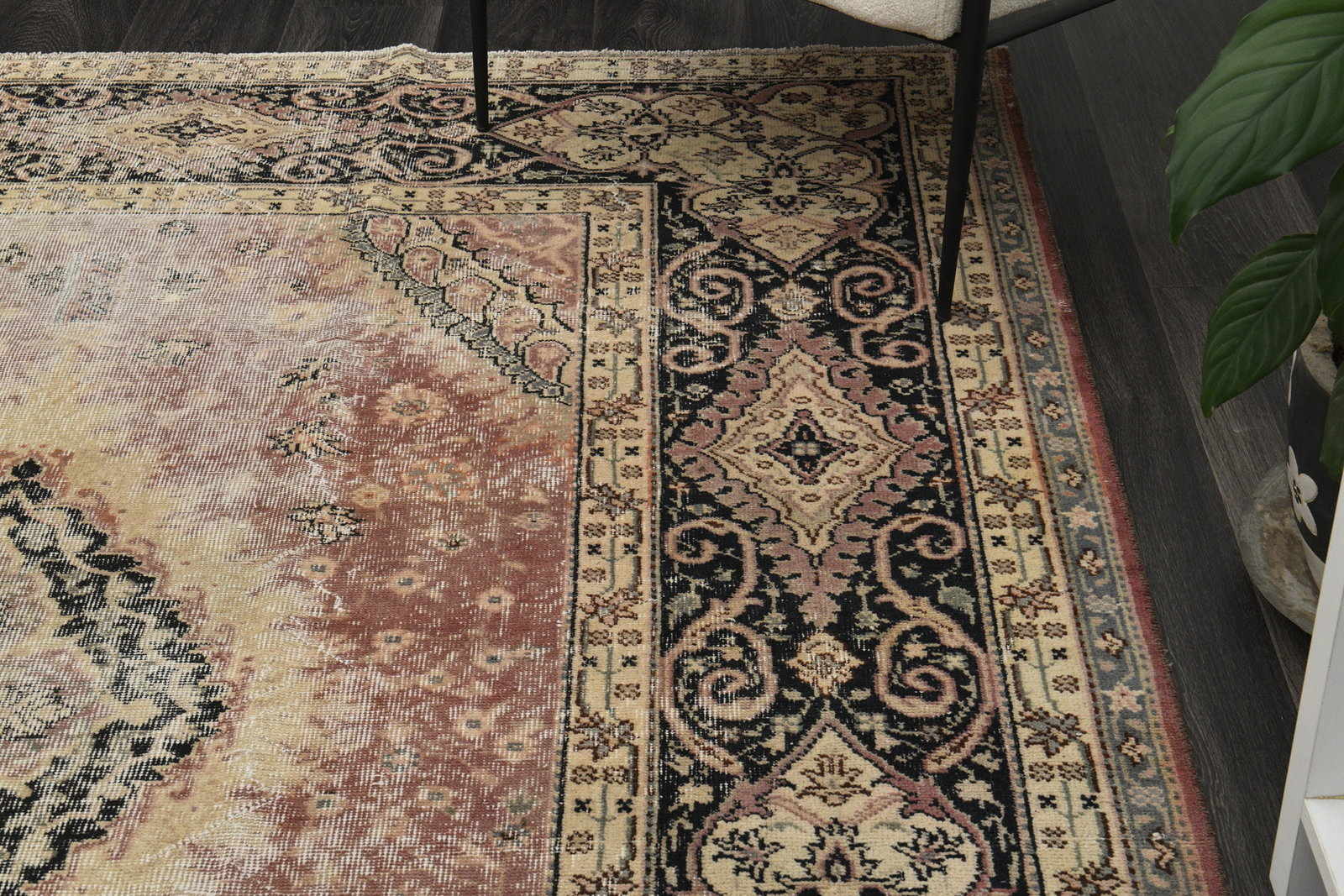 9.9x13.3 ft Oversized Rug: Title: 9.9x13.3 ft Oversized Rug Description: This Turkish one-of-a-kind Anatolian Vintage Rug is hand-knotted and handwoven by the most skilled artisans who use pure wool, in muted, natural tones, an
