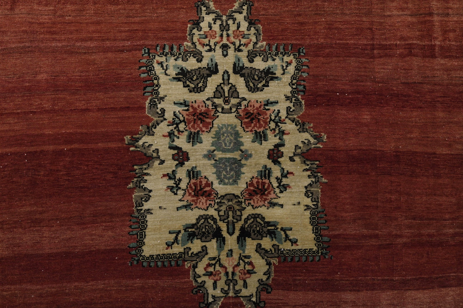 7'8x11'9 ft, ORANGE BEIGE RUG: Title: 7'8x11'9 ft, ORANGE BEIGE RUG Description: This Turkish one-of-a-kind Anatolian Vintage Rug is hand-knotted and handwoven by the most skilled artisans who use pure wool, in muted, natural tones