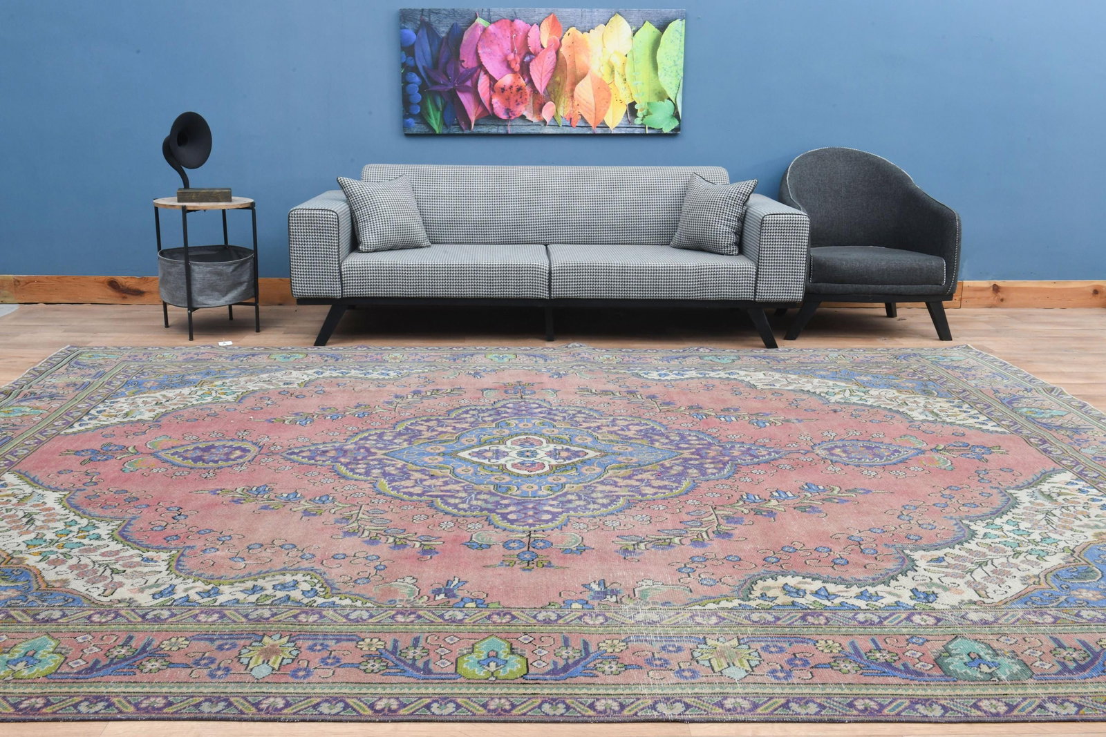9.3x12.9 ft, PINK Vintage Area rug - 5